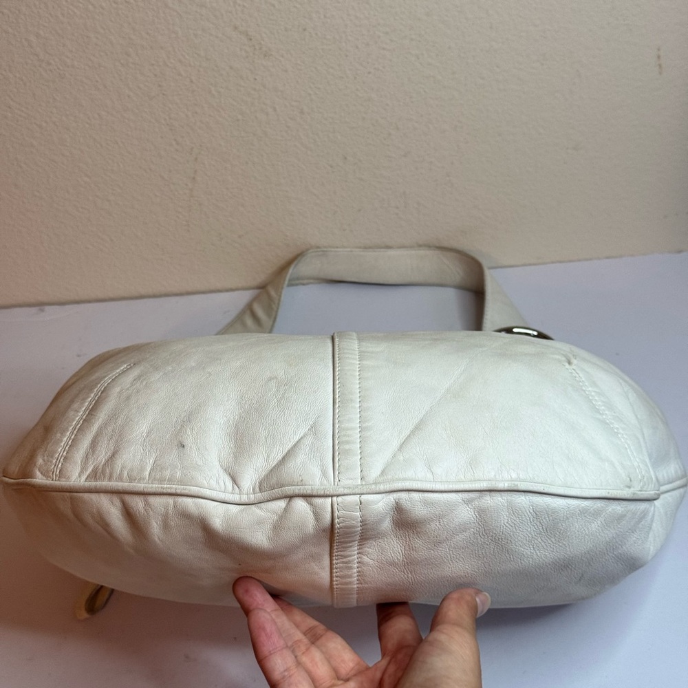 Coach Y2K Lamb Nappa Leather Tortilla White Shoulder Slouch Hobo Bag RARE - Picture 6 of 12